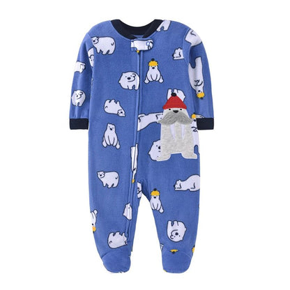Pyjama bébé ourson polaire bleu