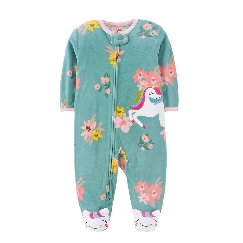 Pyjama bébé licorne floral turquoise