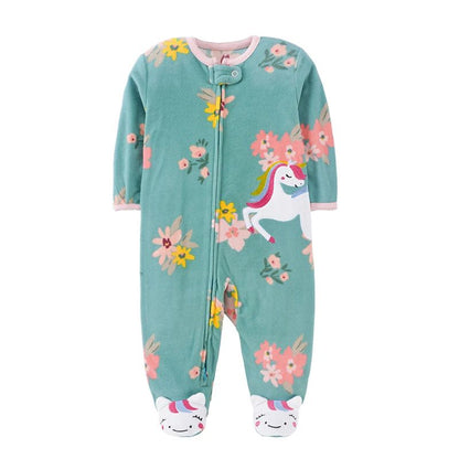Pyjama bébé licorne floral turquoise