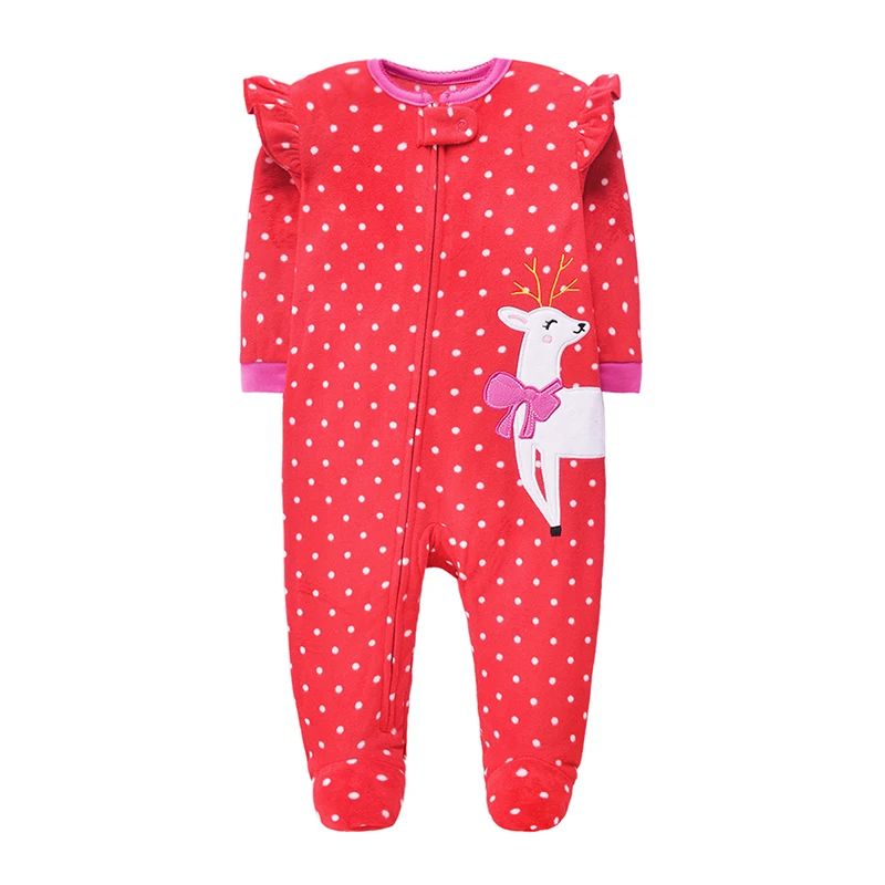 Pyjama bébé renne rouge à pois