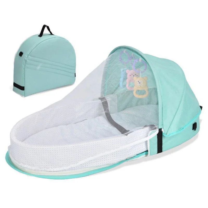 Reducteur de lit bébé pliable avec moustiquaire anti-moustiques