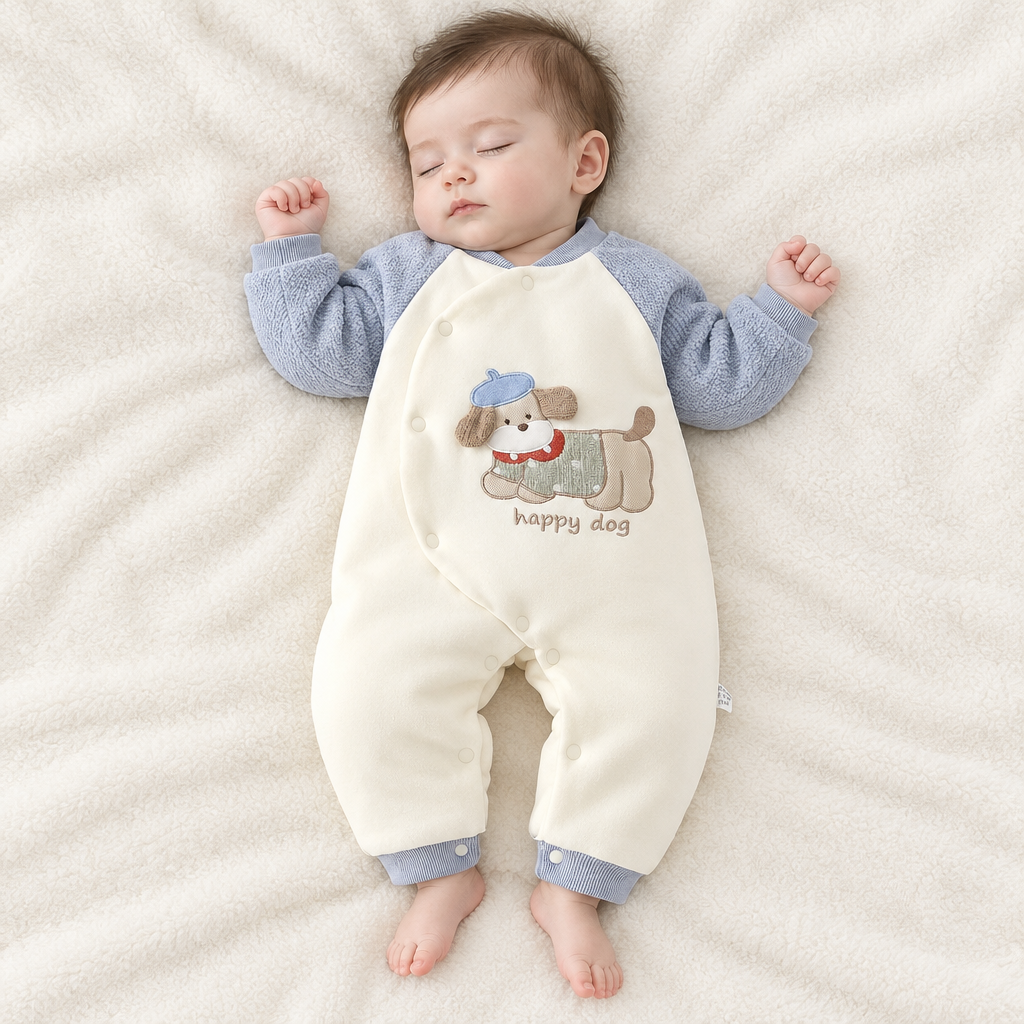 Bébé endormi, pyjama happy dog