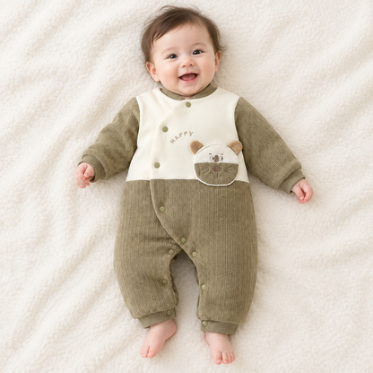 Bébé souriant, pyjama koala kaki HAPPY
