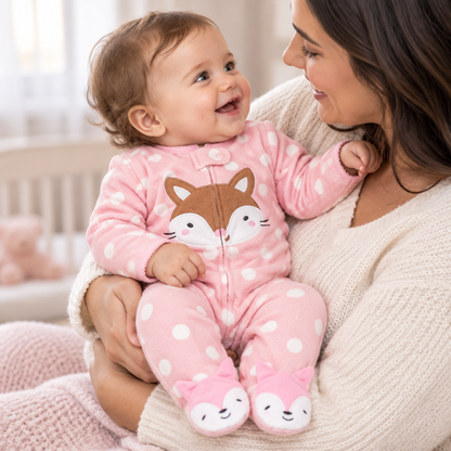 Bébé éveillé souriant avec sa maman