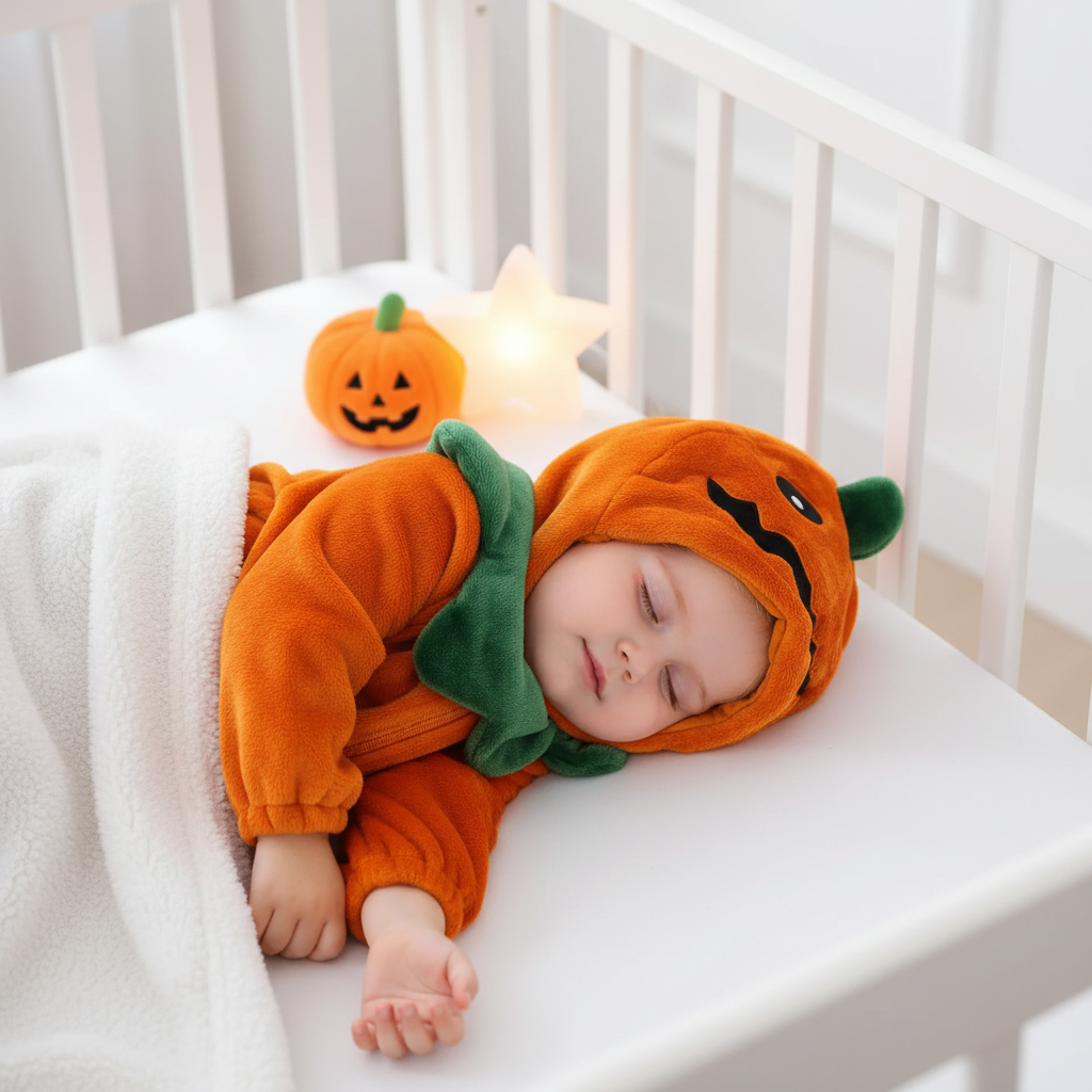 Citrouille – garçon – lit bébé endormi – 1:1