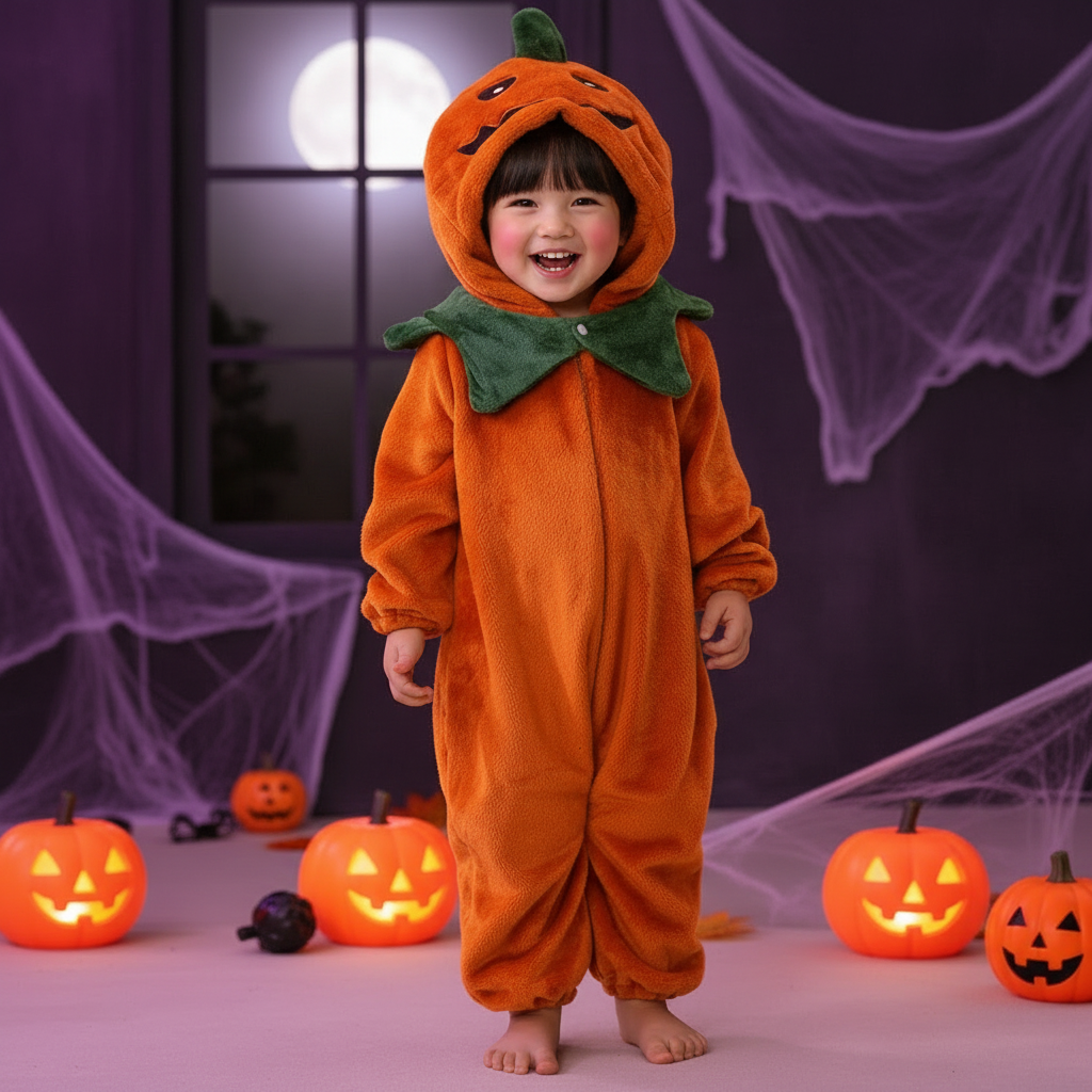 Citrouille Halloween – scène horreur – garçon – 1:1