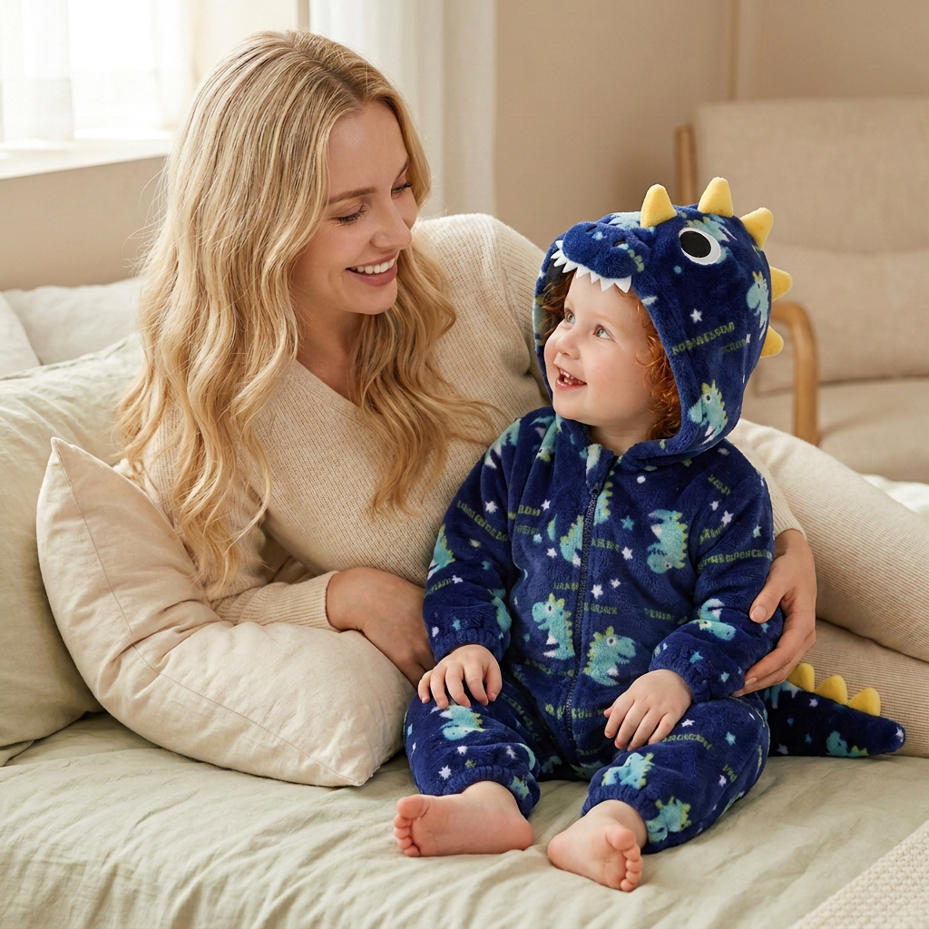Correction du pyjama bleu avec maman