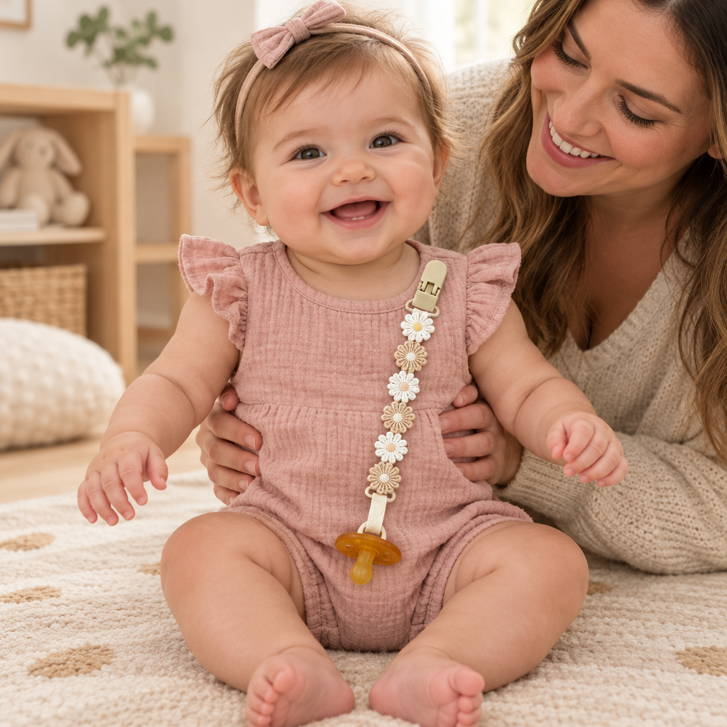 Fille accompagnée de sa maman sur un tapis de jeu