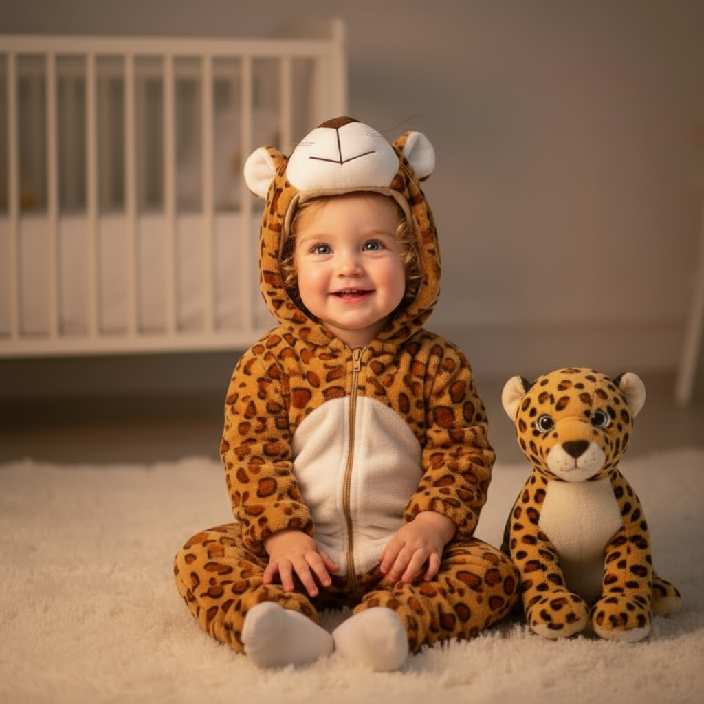 Léopard – visage visible – peluche côté – 1:1