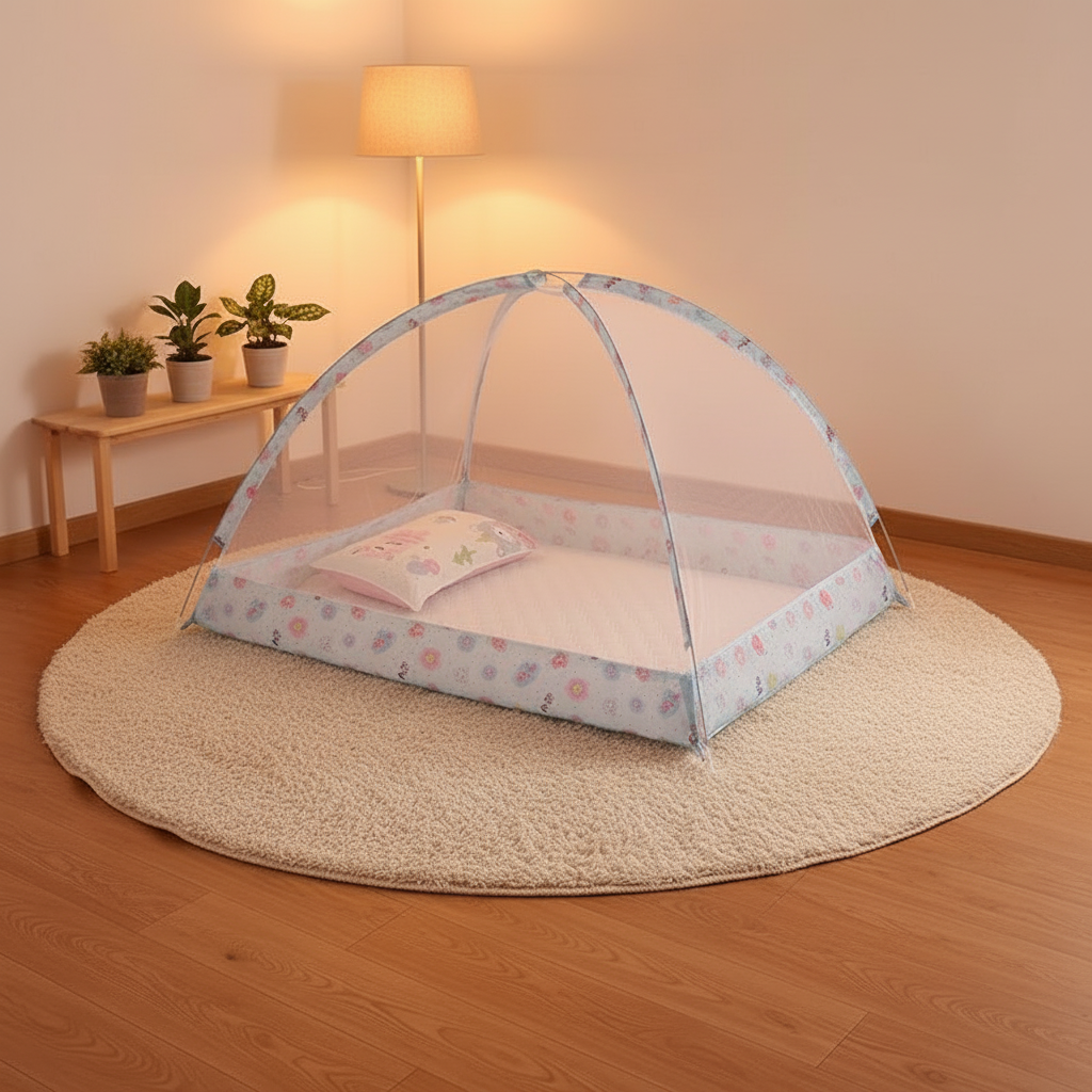 Moustiquaire bleue vide – tapis – sans couverture – 1:1