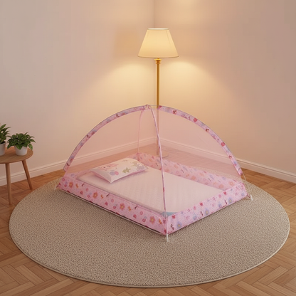 Moustiquaire rose vide – tapis – décor cosy – 1:1