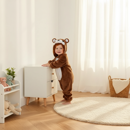 Ours brun – fille rousse – scène scandinave – 1:1