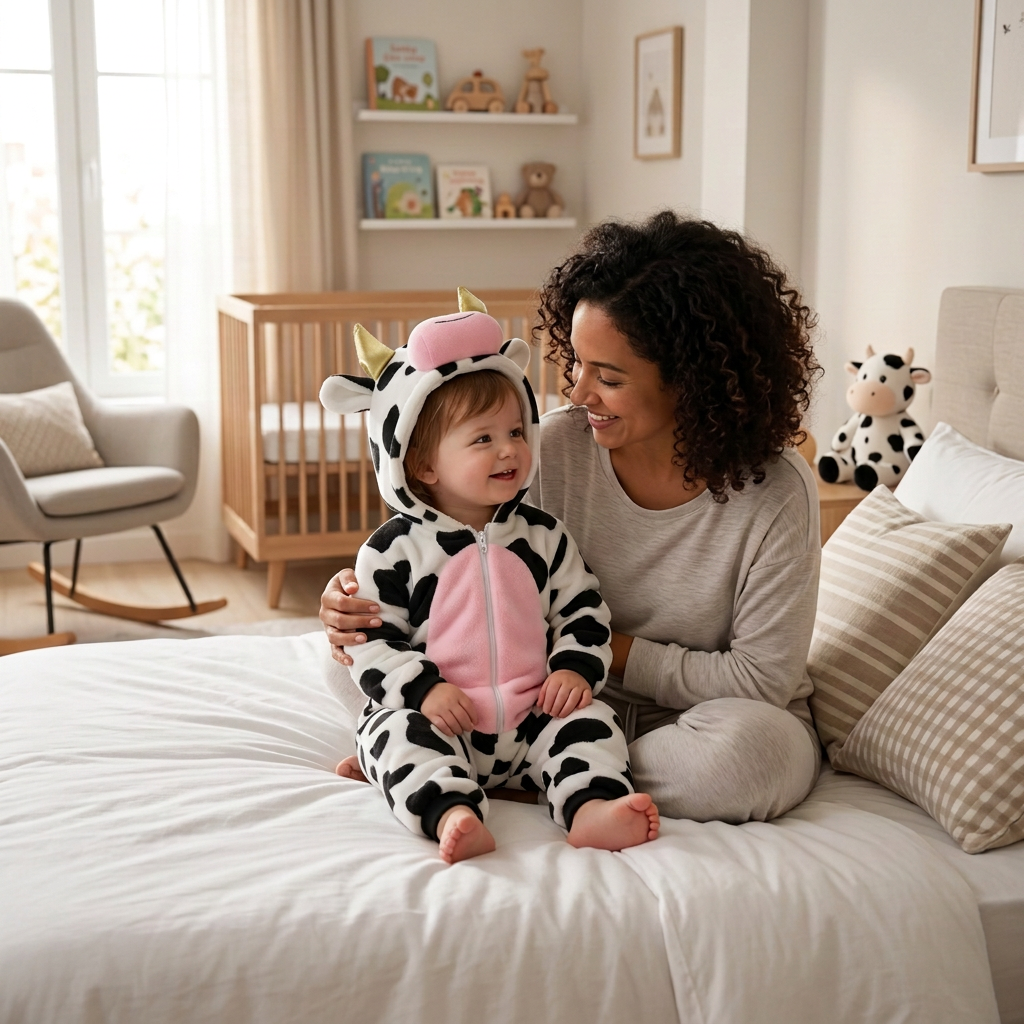 Photo avec maman, correction des pointes dorées de la capuche