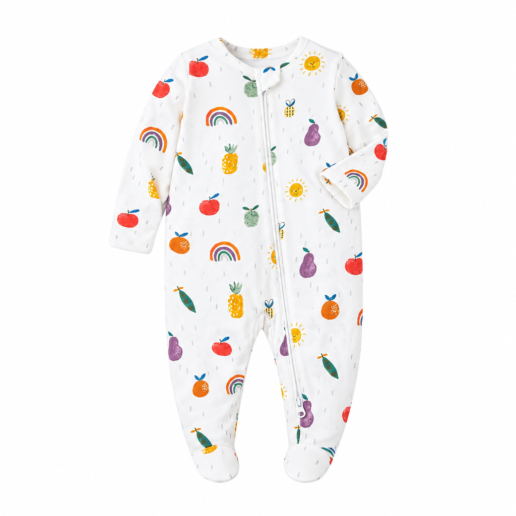 Pyjama fruits et arc-en-ciel seul, format carré