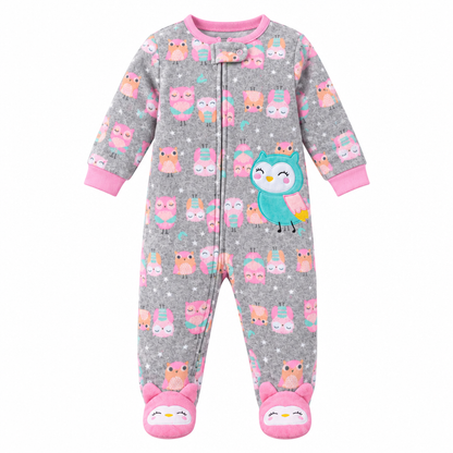 Pyjama gris hibou seul, fond blanc