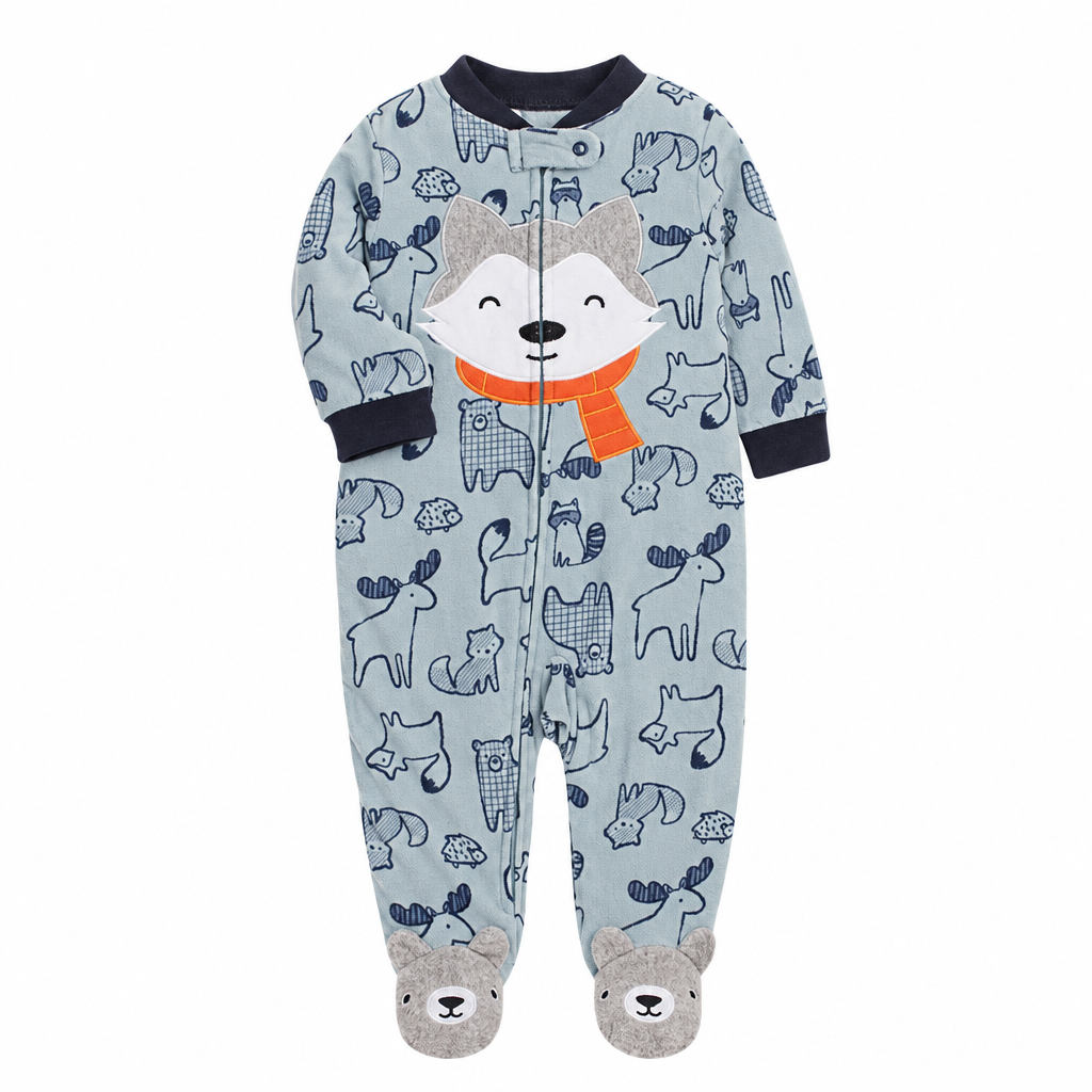 Pyjama loup forêt seul, fond blanc