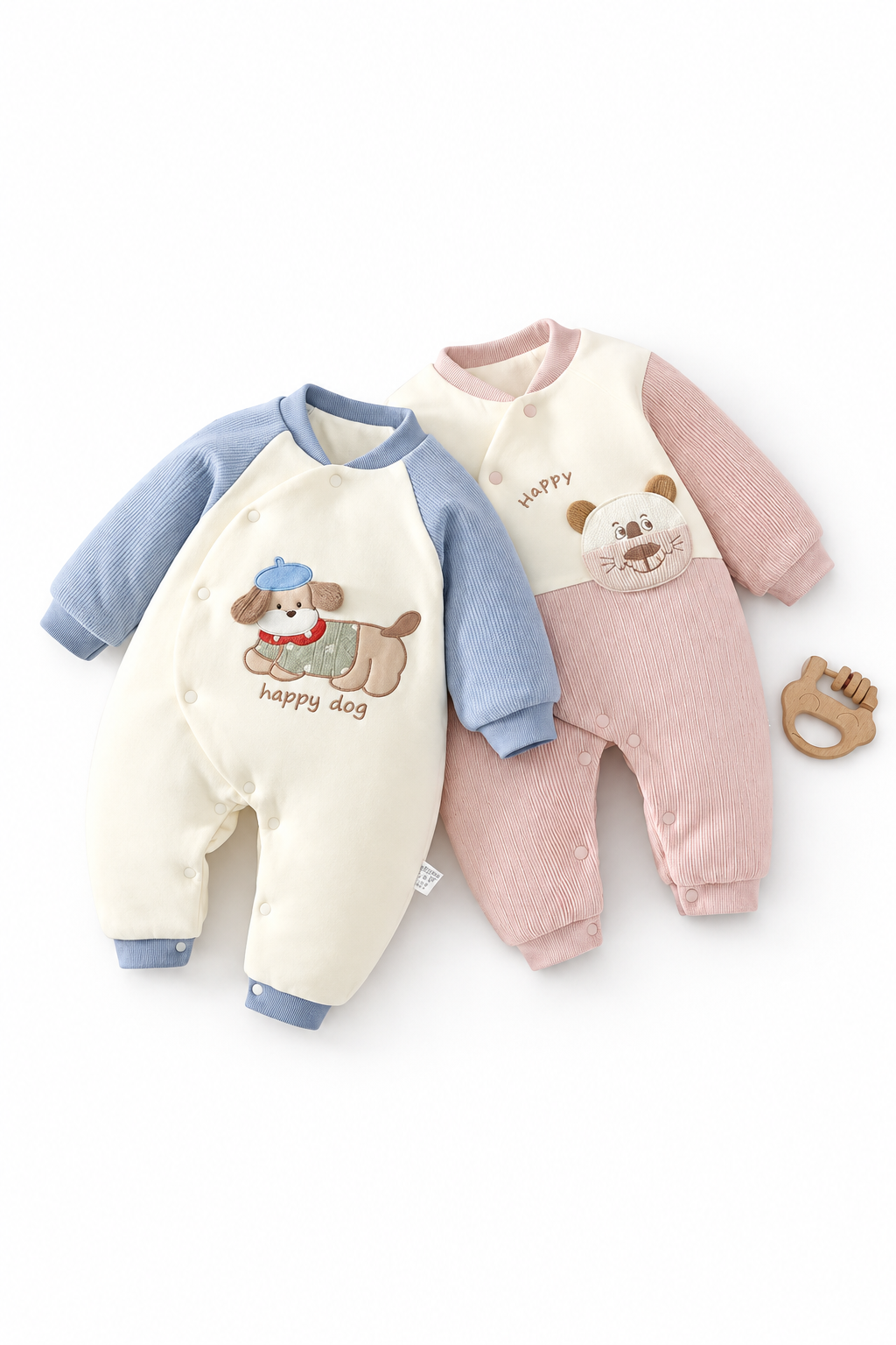 Pyjamas bleu et rose, texte équilibré