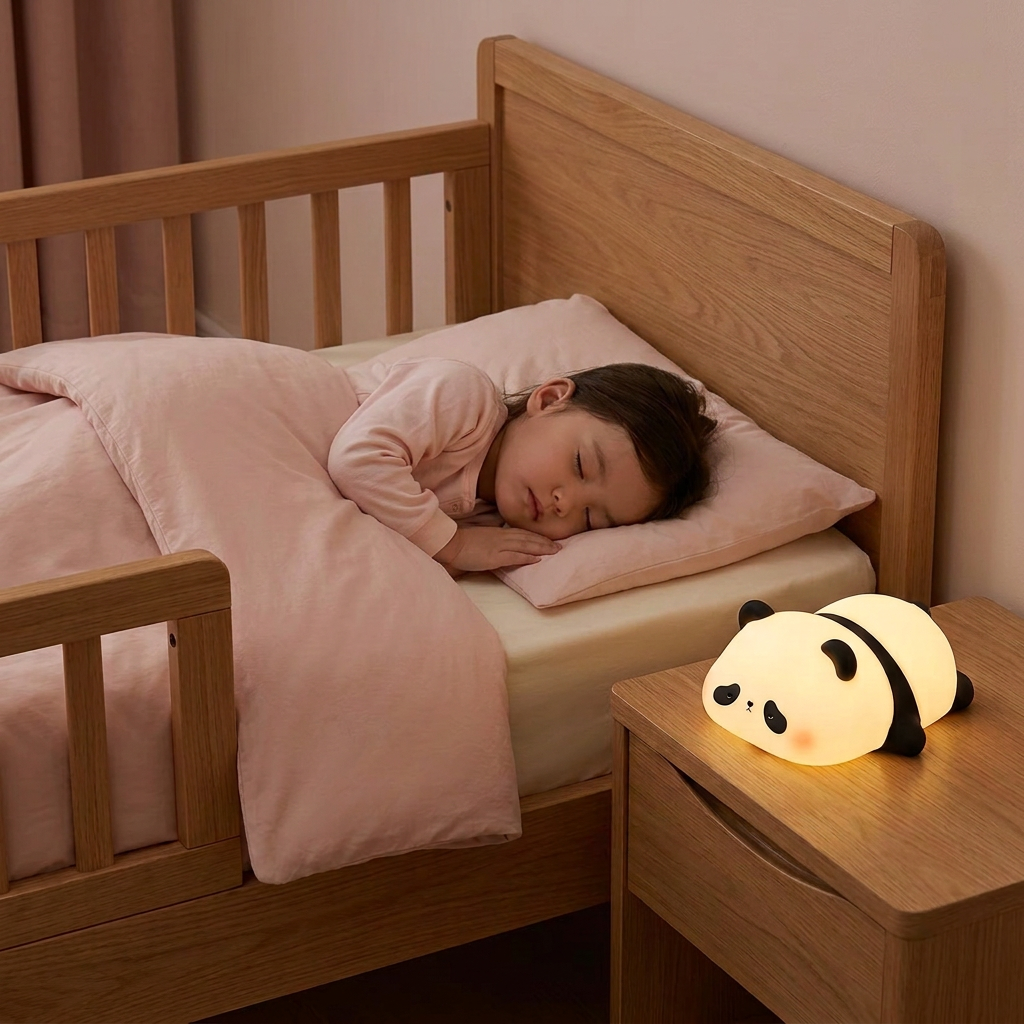 Retouche avec un oreiller sous la tête de la petite fille