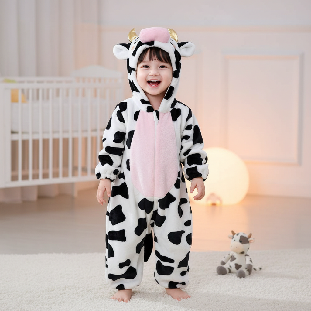 Vache corrigée – garçon noir – debout – nursery – 1:1
