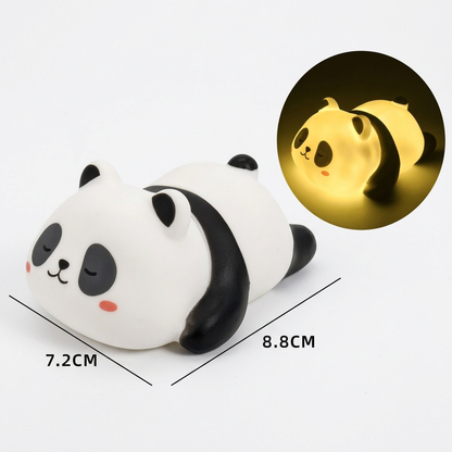 Veilleuse panda avec mesures de 7,2 cm et 8,8 cm