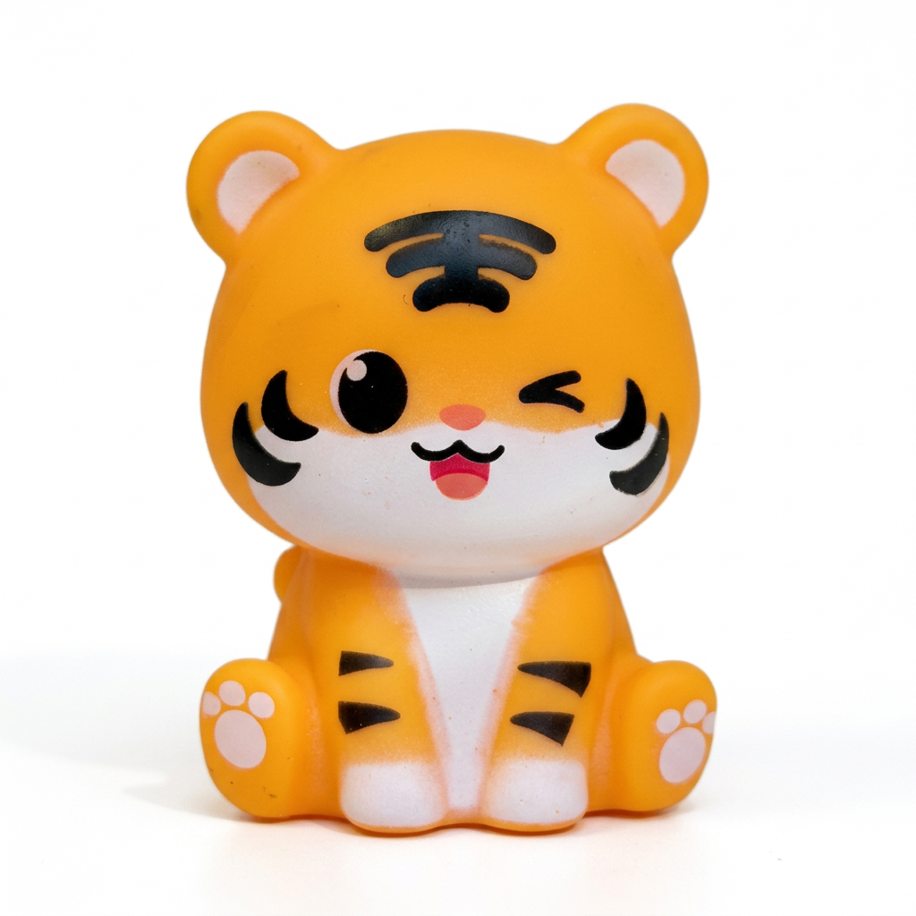 Veilleuse tigre seule sur fond blanc